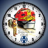 Santa Fe Chief Railroad Wall Clock, LED Lighted