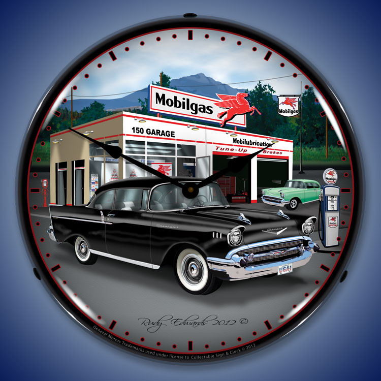 1950s Chevy Bel Air Wall Clocks, LED Lighted 195059, 1957 Chevys