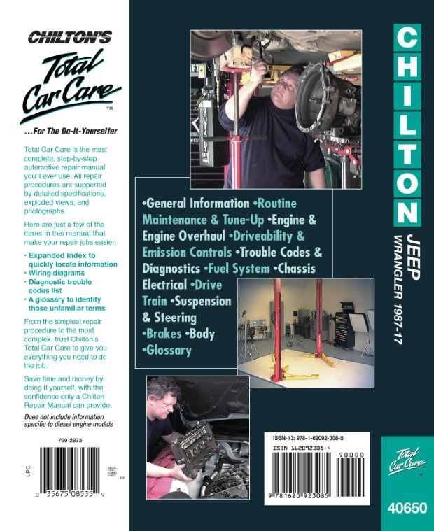 Jeep Wrangler Repair Manual by Chilton 19872011