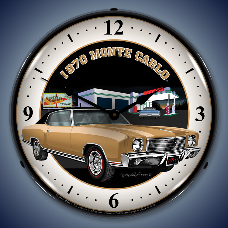 Chevy Monte Carlo Wall Clocks, LED Lighted 19701972, Texaco, Esso