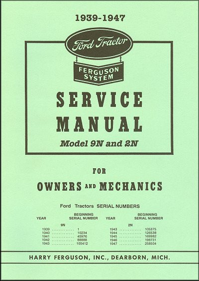 Ford Tractor, Ferguson System Service Manuals 19391953 CDROM