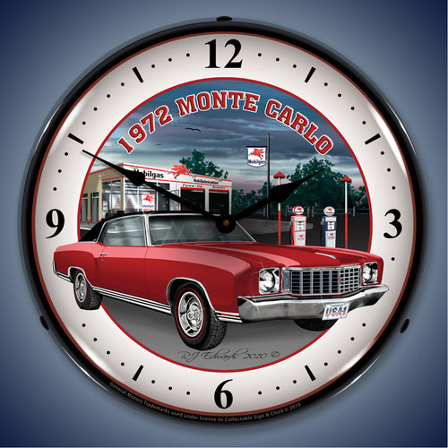 Chevy Monte Carlo Wall Clocks, LED Lighted