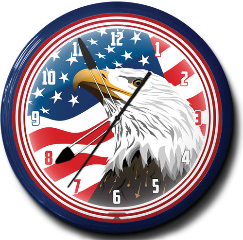 American Eagle Neon Clocks, High Quality, 20 Inch