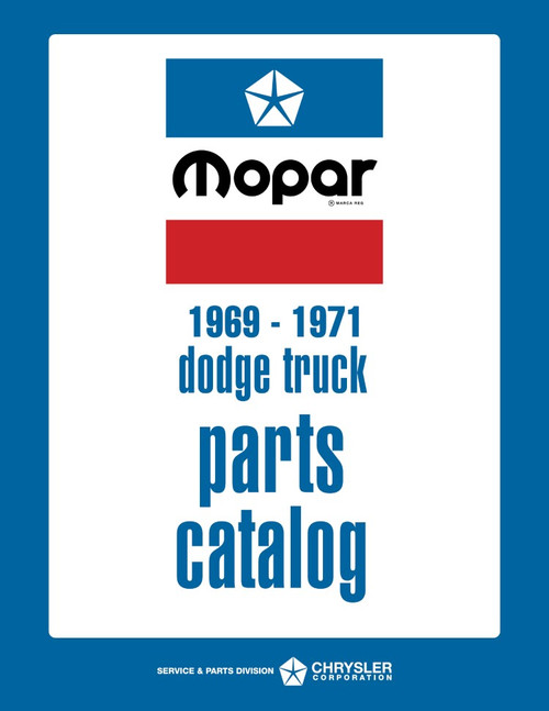 1969 - 1971 Dodge LD Truck and Van Parts Catalog Book