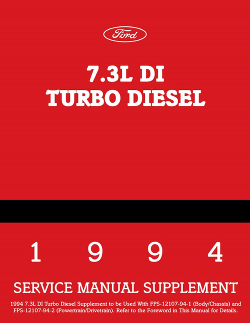 1994 Ford 7.3L DI Turbo Diesel Service Manual Supplement