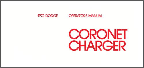 1972 Dodge Coronet Charger Owner's Manual - COLOR