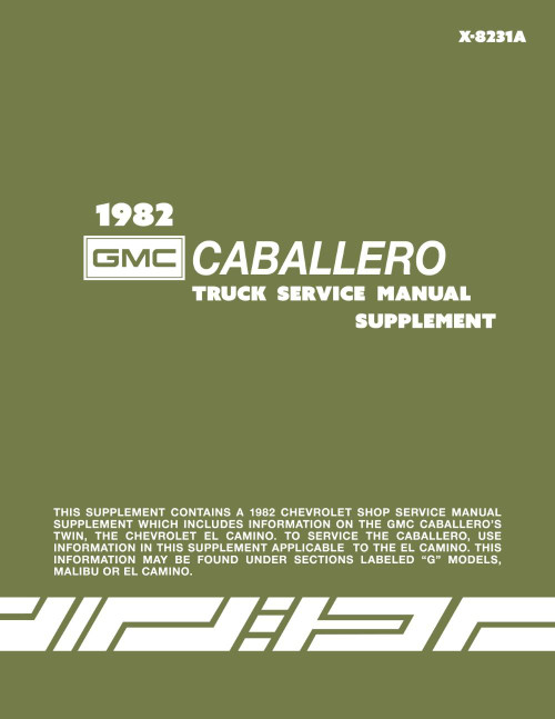 1982 GMC Caballero Electrical Troubleshooting Service Manual Supplement - COLOR - Image 1