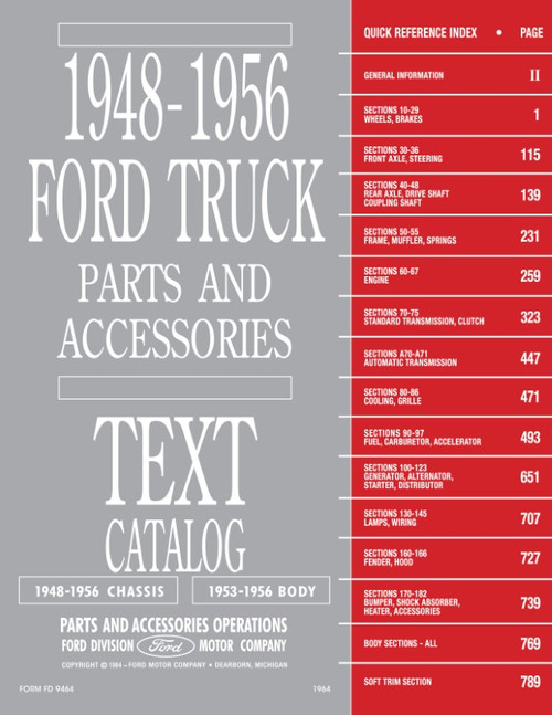 1948 - 1956 Ford Truck Parts & Accessories Catalog Set