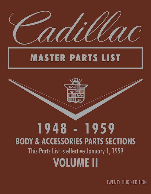 1948 1959 Cadillac Master Parts List Catalog OEM Parts Book
