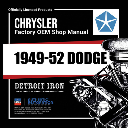 1949-1952 Dodge Shop Manual, Sales Data & Parts Book Kit