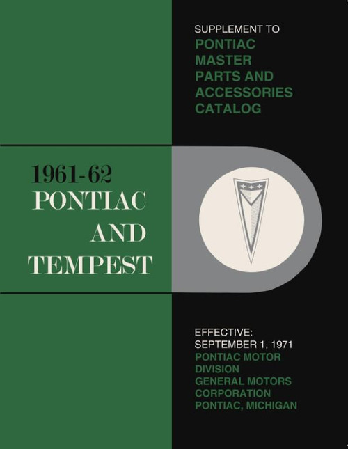 1961-62 Pontiac Master Parts / Accessories Catalog Supplement