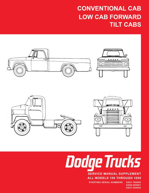 1968 Dodge Truck 100-800 Shop Manual Supplement