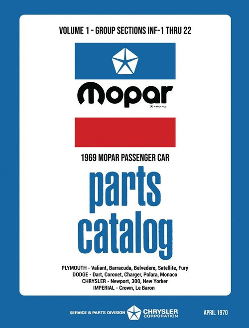 1969 Mopar Car Body & Chassis Parts Book