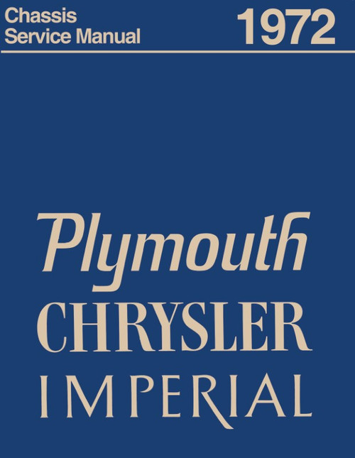 1972 Plymouth, Chrysler, Imperial Chassis Service Manual