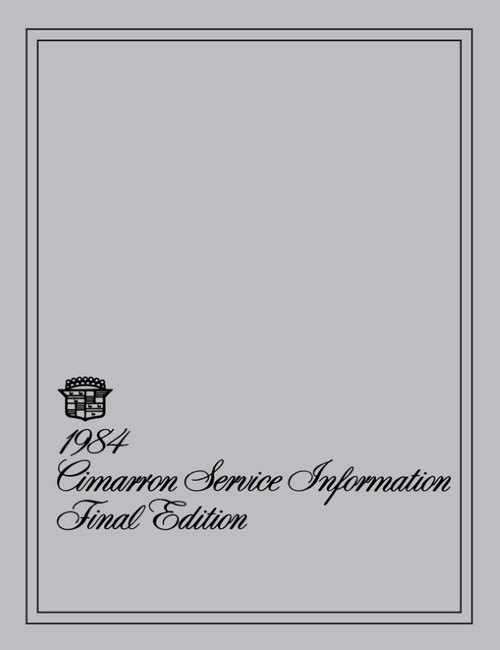 1984 Cadillac Cimarron Shop Manual