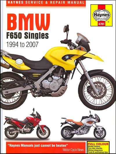 BMW F800, F700, F650 Twins Repair Manual 2006-2016 - Haynes