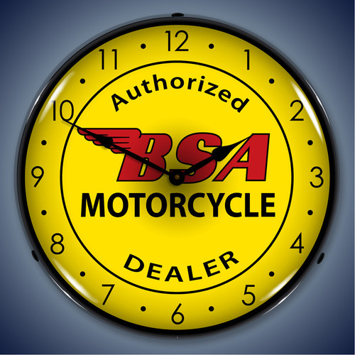 BSA Motorcycle Wall Clock, LED Lighted