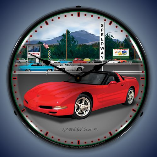 C5 Corvette Raceway LED Lighted Clock