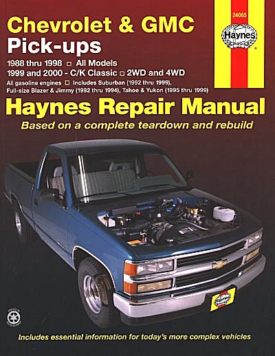 Blazer, Jimmy, Tahoe, Yukon, Denali Repair Manual 1988-2000 | Haynes