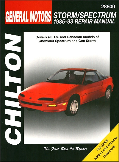 Chevry Spectrum, Geo Storm Repair Manual 1985-1993 | Chilton