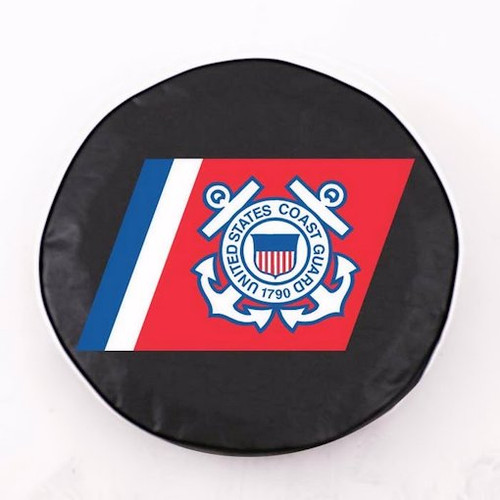 U.S. Coast Guard Tire Cover, Size D10 - 30 3/4 inches, Black