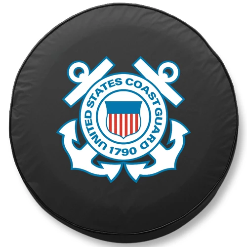 U.S. Coast Guard Tire Cover, Size D10 - 30 3/4 inches, Black - Image 1
