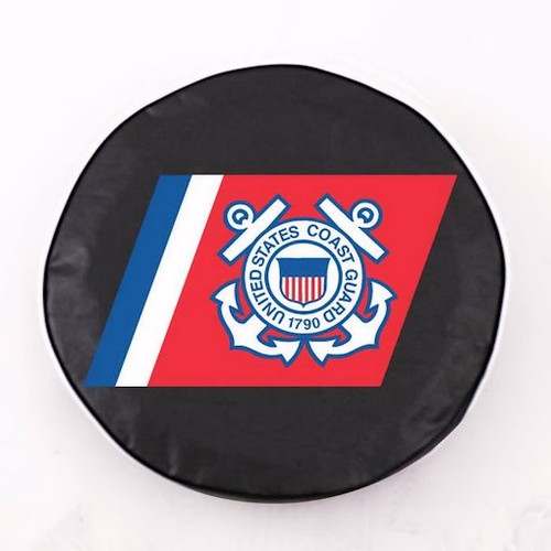 U.S. Coast Guard Tire Cover, Size E - 29 3/4 inches, Black