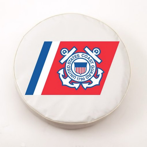 U.S. Coast Guard Tire Cover, Size F - 29 inches, White