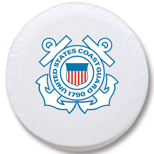 U.S. Coast Guard Tire Cover, Size I - 28 inches, White - Image 1