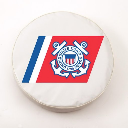 U.S. Coast Guard Tire Cover, Size Universal Large - 31 1/4 inches, White