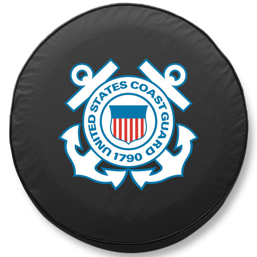 U.S. Coast Guard Tire Cover, Size Universal Small - 28 1/2 inches, Black - Image 1