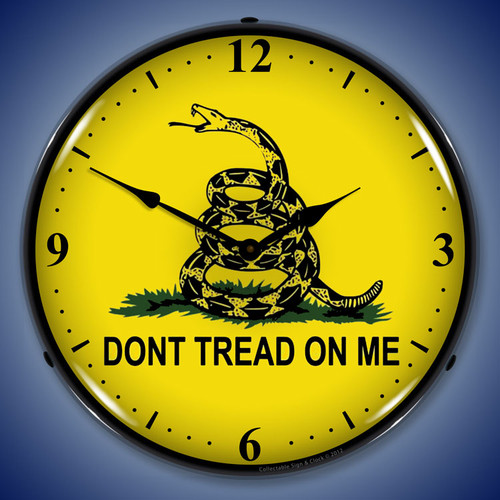 Don't Tread On Me Wall Clock, LED Lighted