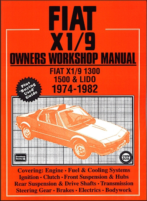 Fiat X1/9 1300, 1500, Lido Workshop Manual 1974-1982