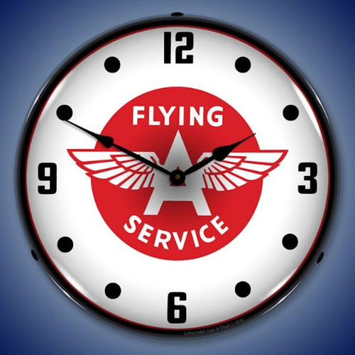 Flying A Service Wall Clock, LED Lighted