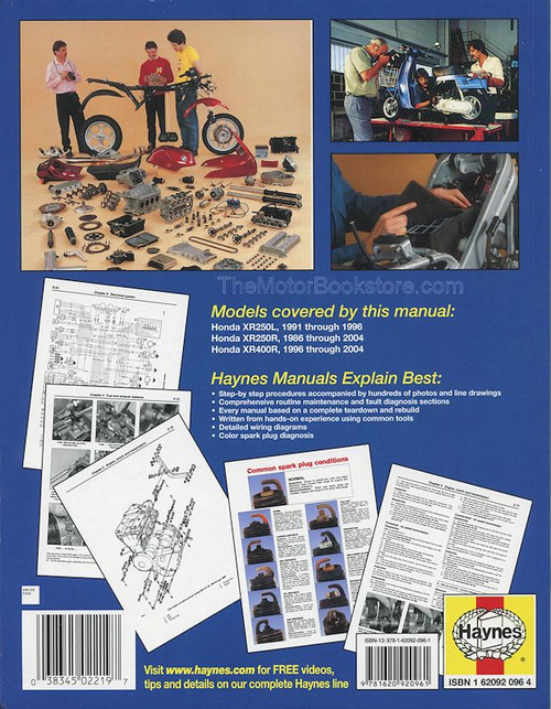 Honda XR250L, XR250R, XR400R Repair Manual 1986-2004 | Haynes 2219