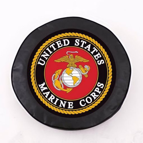 U.S. Marines Tire Cover, Size A - 34 inches, Black