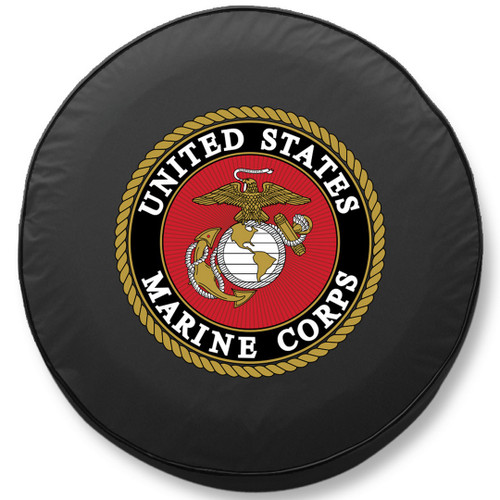 U.S. Marines Tire Cover, Size Y - 32 1/4 inches, Black - Image 1