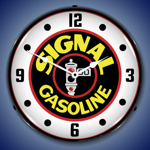 Signal Gas Wall Clock, LED Lighted: Gas / Oil Theme