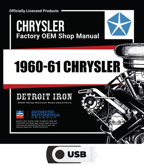 1960-1961 Chrysler Shop Manuals, Sales Data and Parts Book Kit on USB