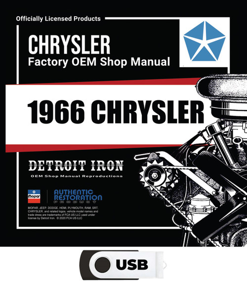 1966 Chrysler Shop Manual, Sales Data and Parts Book Kit on USB