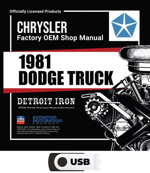 1981 Dodge Truck / Ramcharger Shop Manuals, Owners Manual, Sales Literature & Parts Book Kit on USB