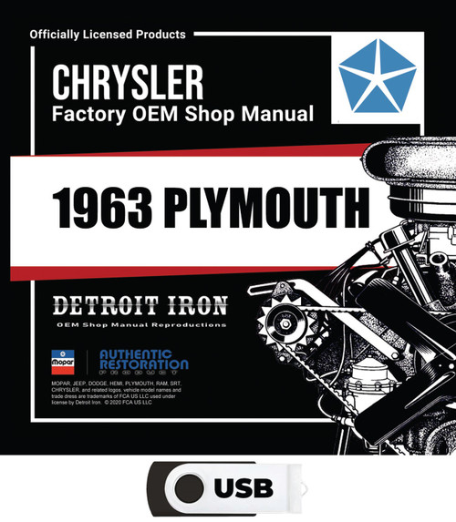 1963 Plymouth Shop Manual & Sales Data Kit on USB