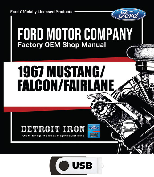 1967 Mustang Falcon Fairlane Shop Manuals, Sales Data & Parts Books Kit on USB