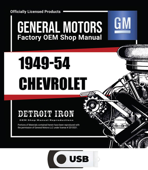 1949-1954 Chevrolet 1953-1954 Corvette Shop Manuals, Sales Literature & Parts Books Kit on USB