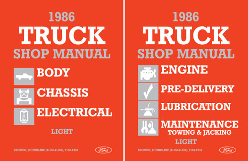 1986 Ford Truck F-150-350, E-150-350 Vans & Bronco Shop Manual Set - Volumes A, B & C