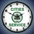 Cities Services Wall Clock, LED Lighted
