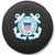 U.S. Coast Guard Tire Cover, Size O - 21 1/2 inches, Black - Image 1