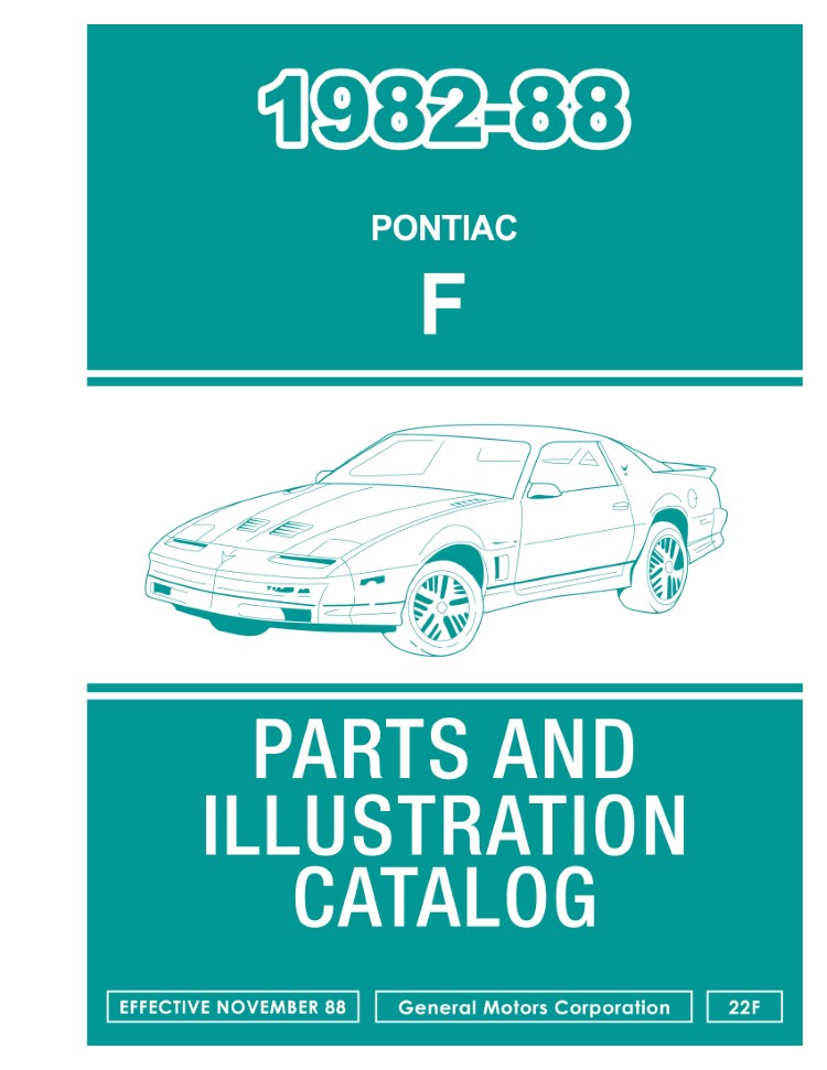 1982 1988 Pontiac Firebird Parts & Illustrations Catalog