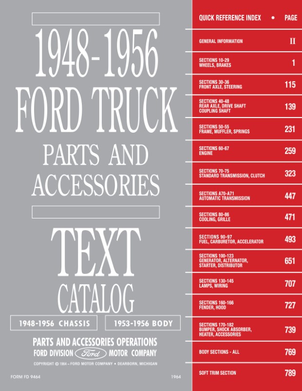 1948 1956 Ford Truck Parts & Accessories Catalog Set