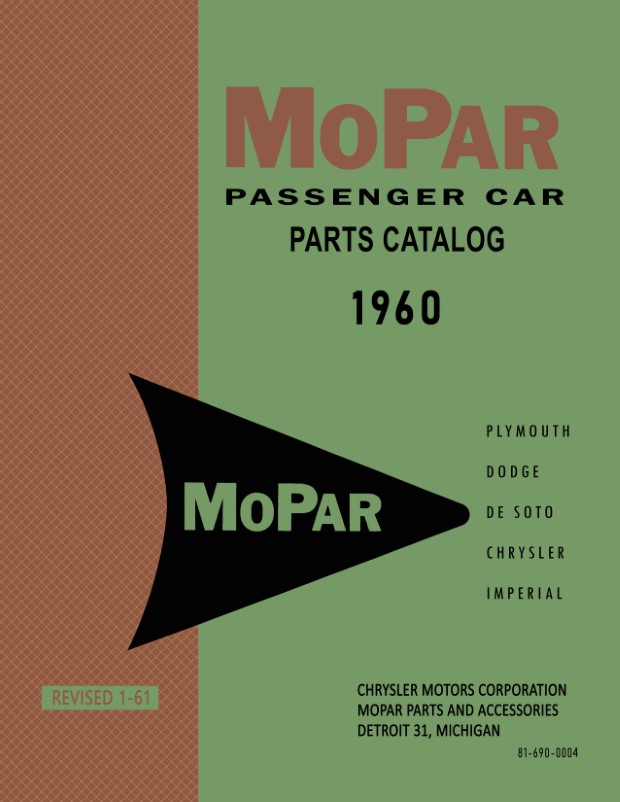 1960 Mopar Parts Catalog OEM
